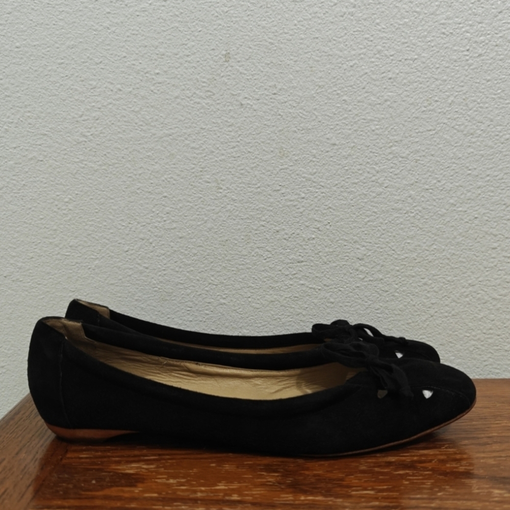 Vintage Chloé Phoebe Philo Black Suede Ballet Flats 37.5 Classic Danity Luxury - Picture 5 of 13